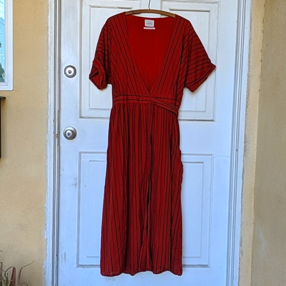 Urban Outfitters Linen Blend Wrap Sundress